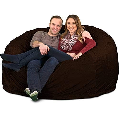 ULTIMATE SACK 6000 (6 ft.) Bean Bag Chair Cover, Burgundy Suede