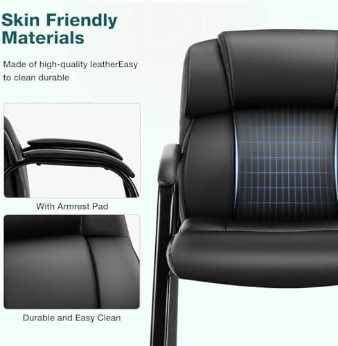 OLIXIS Leather Reception Chair for Waiting Rooms and Offices