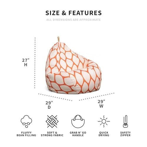 Paprika Bella Sunmax Big Joe Tuffet Weatherproof Bean Bag Chair, 2.5 Feet Teardrop