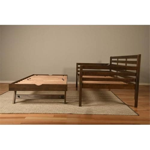 Kodiak Furniture Rustic Walnut Daybed with Pop Up Trundle, Up to 500 lbs Capacity
