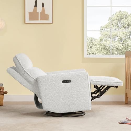 CHITA Electronic Power Recliner Chair, FSC Certified, Boucle White