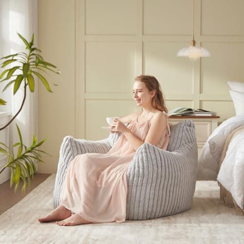 GiantComfort Bean Bag Chair with Armrests for Adults & Teens