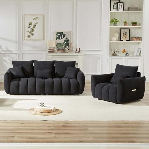 Modern Accent Single Sofa Chair for Urban Dwellers, Black