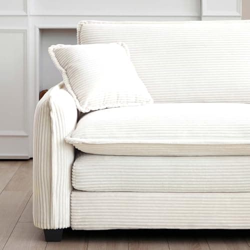 Antetek Beige Oversized Chaise Lounge Chair with Ottoman for Living Room