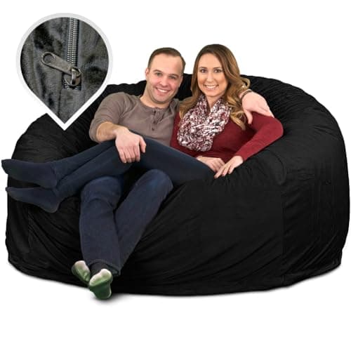 ULTIMATE SACK 6000 (6 ft.) Bean Bag Chair Cover, Burgundy Suede