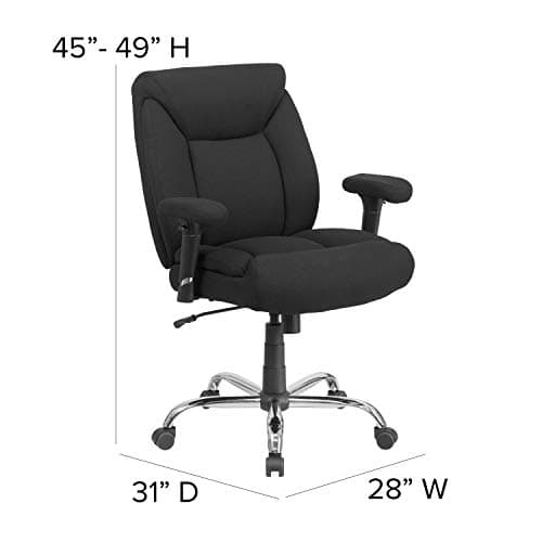 Hercules Series Black Swivel Office Chair with Loop Arms