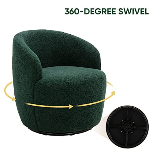 Antetek 360 Degree Swivel Barrel Chair, Modern Green Nursery & Living Room Accent Chair