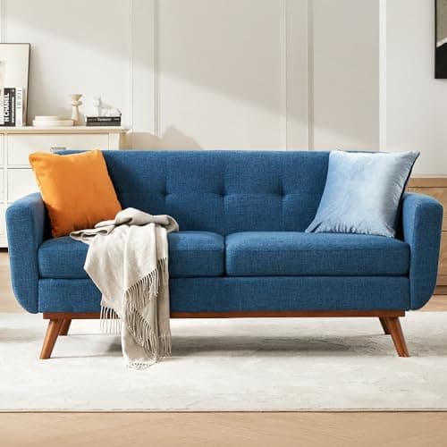 Kingfun 65.2" Loveseat Sofa, Mid Century Modern Beige