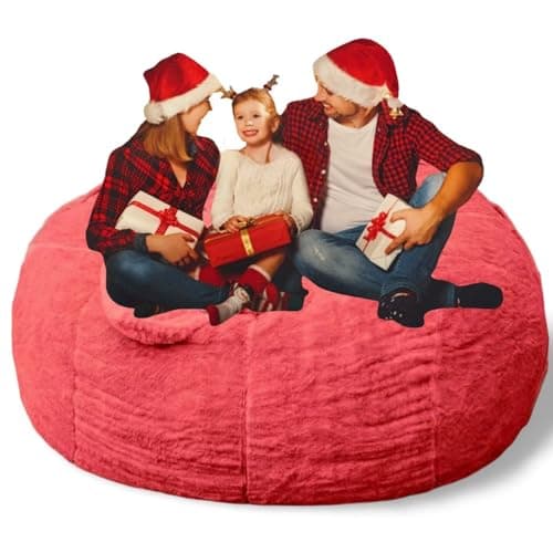 Giant Grey Bean Bag Chair for Adults and Kids, No-Fill, Stuffed Animal Storage
