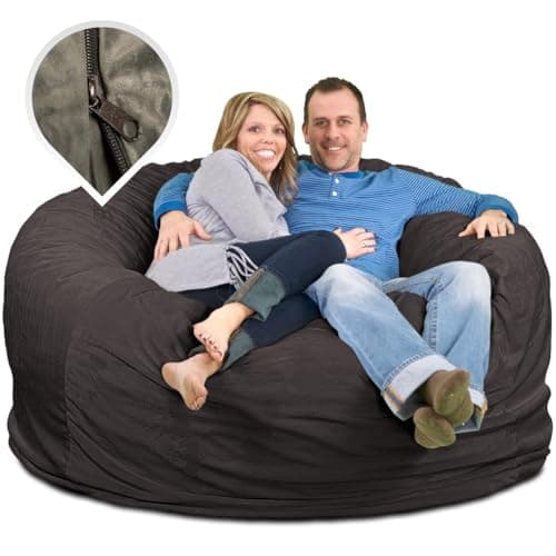 ULTIMATE SACK 6000 (6 ft.) Bean Bag Chair Cover, Burgundy Suede