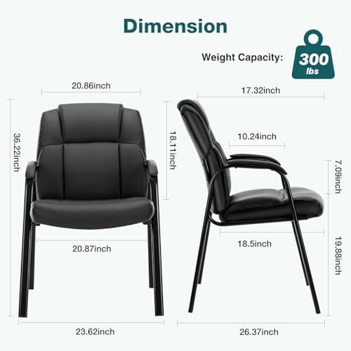 OLIXIS Leather Reception Chair for Waiting Rooms and Offices