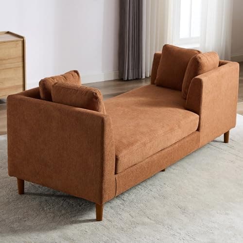 Chenille Grey 75" Oversized Upholstered Chaise Lounge Chair