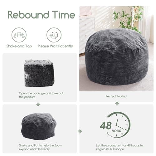 Giant HIGOGOGO Bean Bag Chair Bed, Convertible Folds to Mattress, High-Density Foam