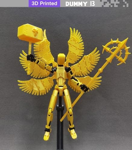 5.5 Inch 3D Printed T13 Multi-Jointed Action Figure with Weapons, Gold