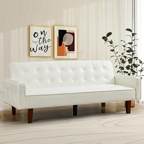 IULULU L-Shaped Boucle Sleeper Sofa with Pullout Bed and Chaise