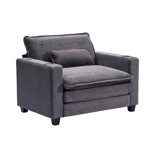 Oversized Fluffy Chaise Lounge Chair, Recliner Sleeper Sofa (Grey)