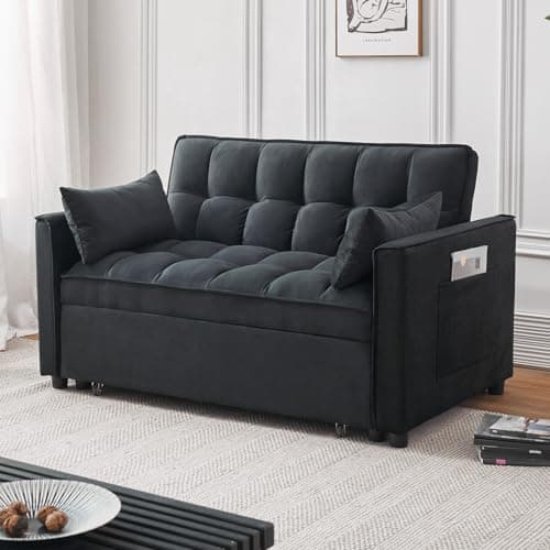 Modern 3-in-1 Futon SofaBed with Storage and Adjustables (Grey)