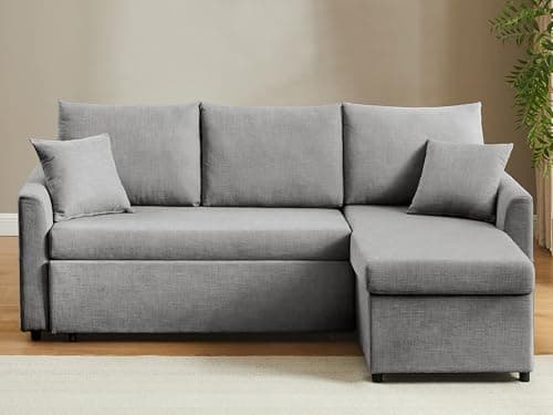 L-Shaped Sleeper Sofa Bed, 84" Sectional with Storage & USB Charging