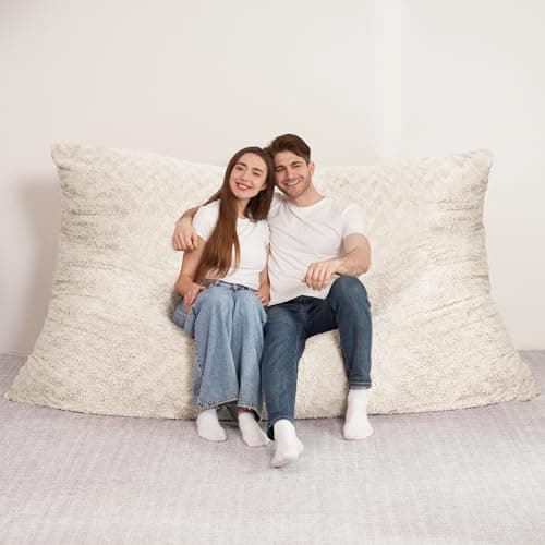 HABUTWAY White Giant Memory Foam 4-in-1 Bean Bag Chair