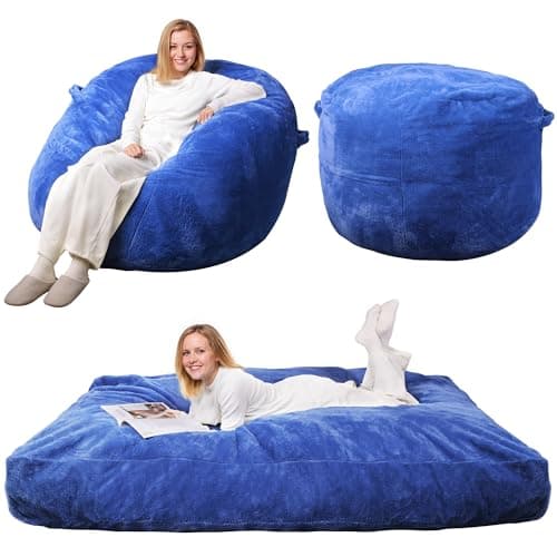 WLIVE Convertible Bean Bag Chair & Mattress, Grey