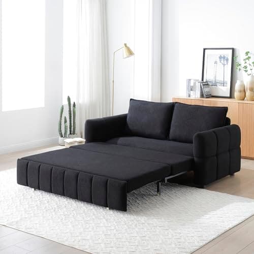 Eafurn 3-in-1 Convertible Pull-Out Sofa Bed with Storage Armrest