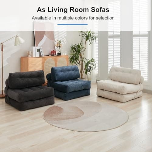 PureMind Convertible Sofa Bed, Portable Fold Out Chair, Comfortable Lounge