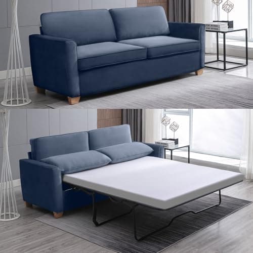 PUREMIND Full Size Velvet Pullout Bed Sleeper Sofa