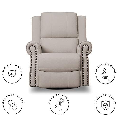 Delta Children Dylan Flax Recliner Glider Swivel Nursery Chair