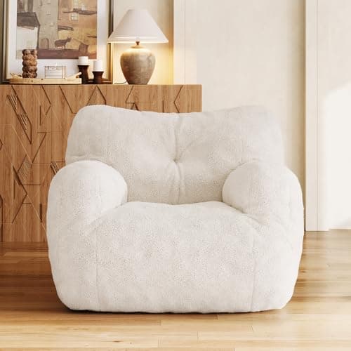 Dark Blue Teddy Fabric Adult Bean Bag Chair