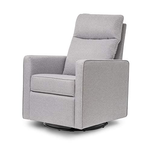 Shadow Grey Gabby Polyester Pillowback Swivel Glider | Greenguard Gold & CertiPUR-US Certified