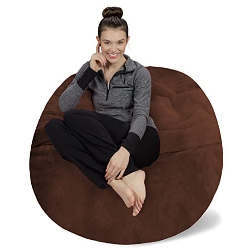 Navy Plush Memory Foam Bean Bag Chair - Stuffed Sofa Sack Furniture