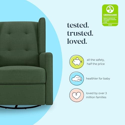 Pine Green Greenguard Certified Maddox Recliner & Swivel Glider