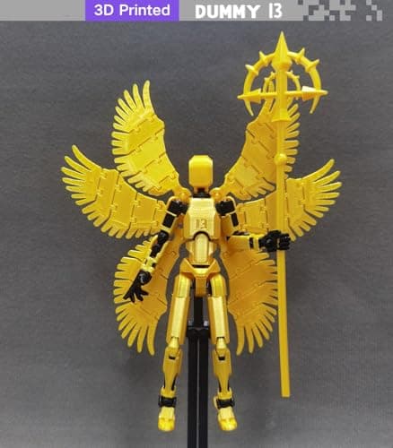 5.5 Inch 3D Printed T13 Multi-Jointed Action Figure with Weapons, Gold