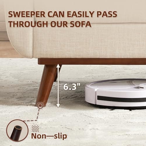 Kingfun 65.2" Loveseat Sofa, Mid Century Modern Beige