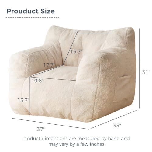 MAXYOYO Sherpa Tufted Bean Bag Chair, Living Room Sofa for Adults & Kids