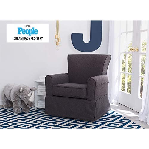 Delta Children Charcoal Upholstered Glider Rocker Chair