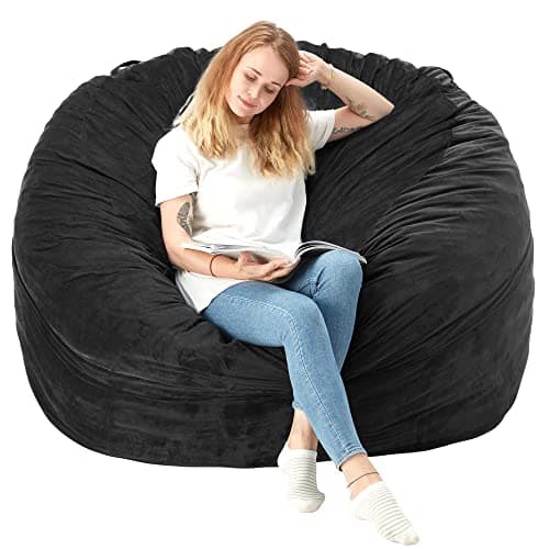 Homguava Memory Foam Bean Bag Chair: Large Dutch Velvet Covered Beanbag Sofa