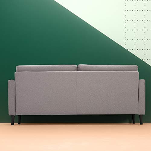 Zinus Benton Stone Grey Grid Tufted Sofa Couch, Easy Assembly