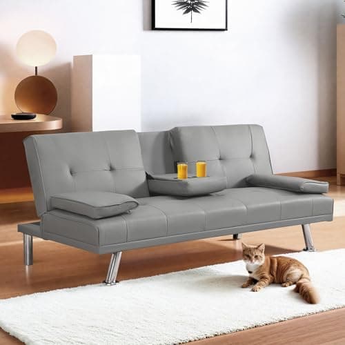 FLEXISPOT XCT3 Velvet Black Futon Sofa Bed USB Charging