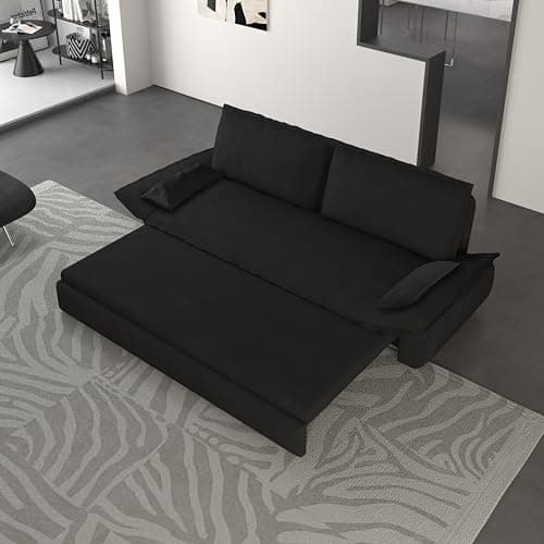 3-in-1 Queen Convertible Couch Bed Velvet Sleeper Sofa for Living Room