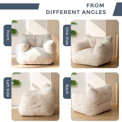 MAXYOYO Sherpa Tufted Bean Bag Chair, Living Room Sofa for Adults & Kids