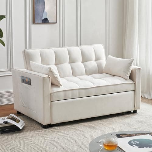 3-in-1 Black Sleeper Sofa Bed with Adjustable Backrest