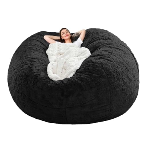 Kids & Adult Bean Bag Chair Cover, Gray PV Velvet (6FT)