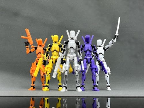 3D Printed T13 Action Figure, Collectible Articulated Dummy 13 Desktop Decor, Blue Orange