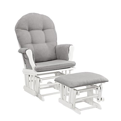 Angel Line Windsor Glider & Ottoman Cushion, Black/Dark Grey