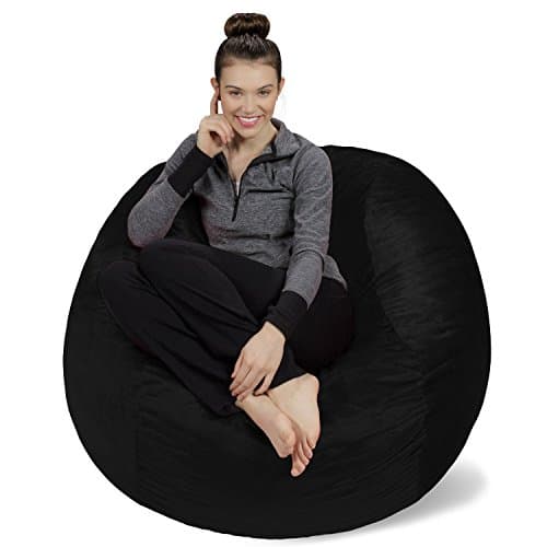 Navy Plush Memory Foam Bean Bag Chair - Stuffed Sofa Sack Furniture