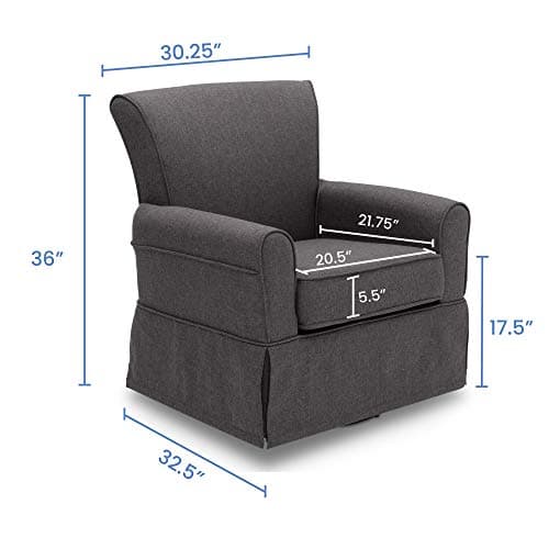 Delta Children Charcoal Upholstered Glider Rocker Chair