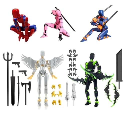 5Pack Titan 13 Action Figures, Lucky 3D Printed Birthday Gift for Kids