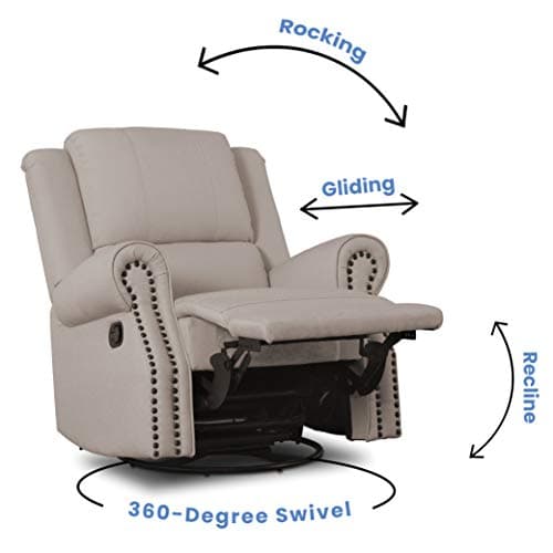 Delta Children Dylan Flax Recliner Glider Swivel Nursery Chair