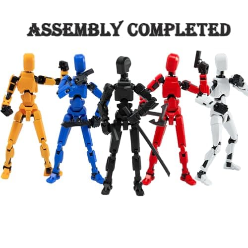 Titan T-13 4PC Robot Action Figure Set for Boys (White+Black+Blue+Red)